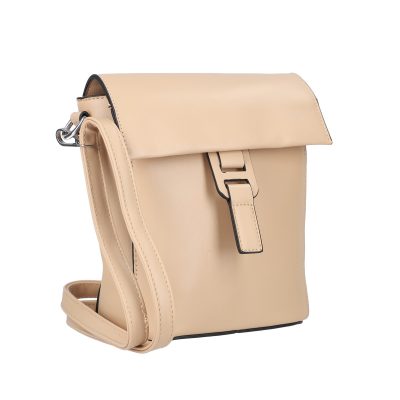 Geanta Casual Dama - Geanta casual crossbody din piele eco bej cu buzunare inchidere capsa magnetica Turbo Bags BSCA2102131