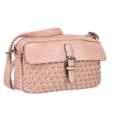 Posete Casual - Poseta dama casual din piele ecologica roz cu buzunare si fermoar Turbo Bags BSCA2101125