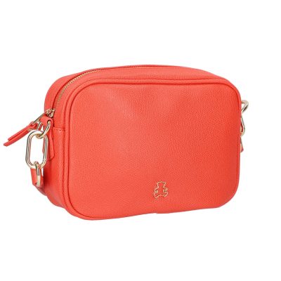 Geanta Casual Dama - Poseta casual dama piele eco rosu coral cu un compartiment Lulu Castagnette BSLLPO2103131