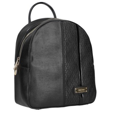 Rucsac Dama - Rucsac casual de dama piele ecologica negru texturat interior captusit si buzunare Femestage BSNORU2102117