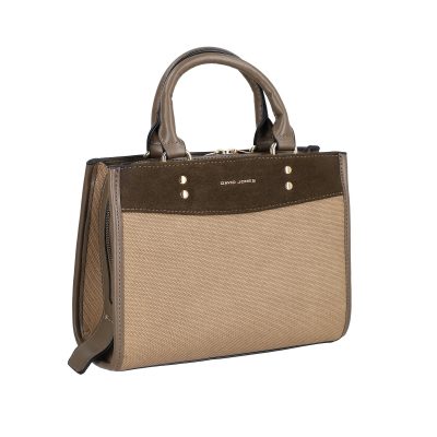 Geanta Maro - Geanta casual piele eco maro caramel cu compartiment spatios si buzunare interioare David Jones BSDJCA2208011