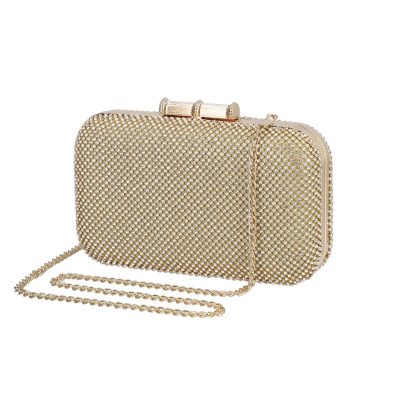 Clutch Auriu - Geanta de ocazii dama material sintetic auriu detalii cristale si inchidere click BS4163PO2205053