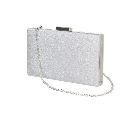 Clutch Argintiu - Geanta de evenimente femei material sintetic argintiu cu sistem click Vanessa BS8025Z2207008