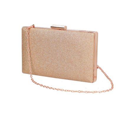 Geanta Clutch Dama - Geanta de evenimente dama material sintetic sampanie cu sistem click Vanessa BS8025Z2207010