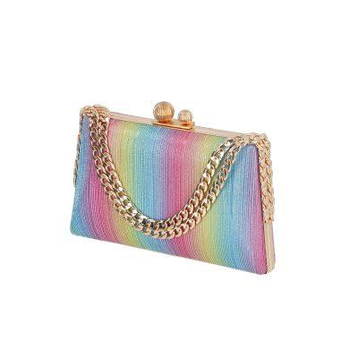 Geanta Clutch Dama - Geanta evenimente de dama din material sintetic multi color inchidere cu accesoriu metalic Katrina BS5712LK2207030