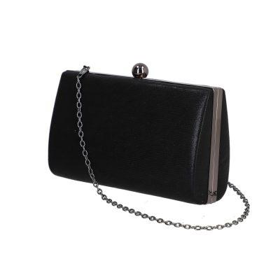 Clutch Negru - Geanta evenimente de femei material neagra cu sistem click si interior captusit Miruna BS1048po2207016