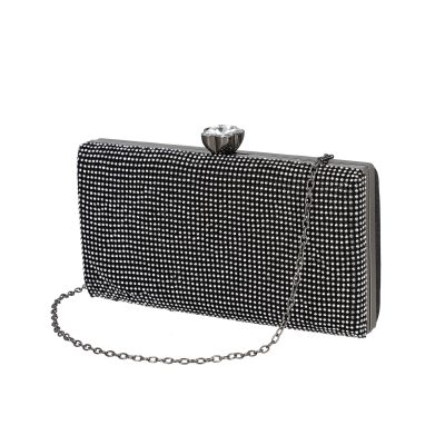 Clutch Negru - Geanta de evenimente de dama din material neagra cu maner tip lant Ellie BS9063V2208109