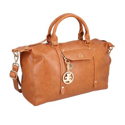 Geanta Casual Dama - Geanta Shopper dama piele eco maro texturata inchidere fermoar manere si bretea Lulu Castagnette BSLLOF2109050