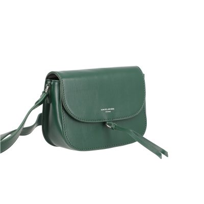 Genti Dama - Poseta casual piele ecologica verde petrol cu bareta si un compartiment David Jones BSDJPO2108315