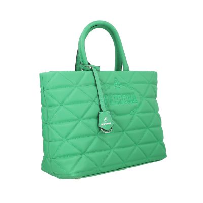 Geanta Casual Dama - Geantă casual pentru femei material impermeabil matlasată verde cu un compartiment spațios și mânere BS267P2209069