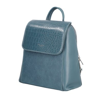 Geanta Albastra - Rucsac damă piele ecologică maro închidere cu fermoar și capsă magnetică David Jones BS6863RU2209131