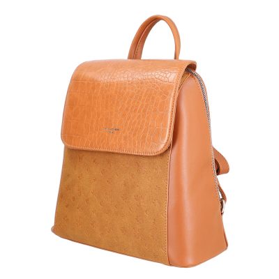 Geanta Maro - Rucsac damă piele ecologică maro închidere cu fermoar și capsă magnetică David Jones BS6863RU2209131