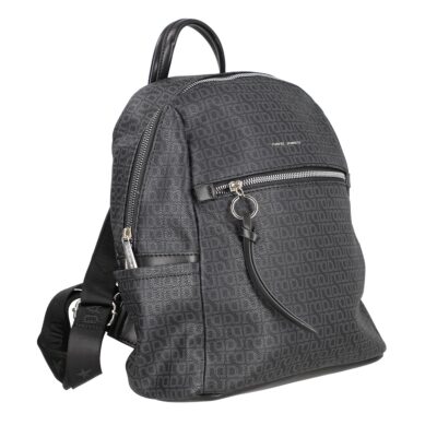 Geanta Neagra - Rucsac damă piele ecologică negru cu buzunar frontal David Jones BS21080RU2209120