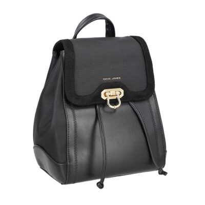 Geanta Neagra - Rucsac femei cu închidere metalică tip sac negru David Jones BS6841RUDJ2208413