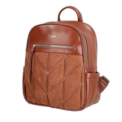 Geanta Maro - Rucsac femei piele ecologică maro închidere cu fermoar și buzunar frontal David Jones BS6856RU2209125