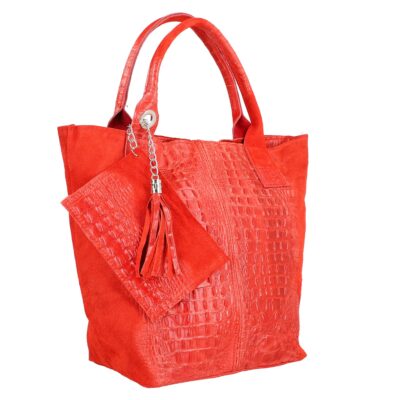 Geanta de Mana - Geanta din Piele Naturala Dama Shopper Rosie, Breloc cu Buzunar - Laura Biaggi BS0201SH2301004