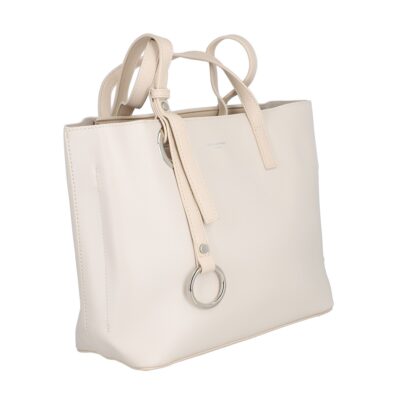 Geanta Bej - Geanta shopper piele eco crem de umar cu un compartiment David Jones BS6641CA2301146