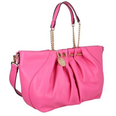 Geanta Albastra - Geanta shopper piele eco fuchsia cu doua compartimente maner lant Alex Max BS1303SH2301105