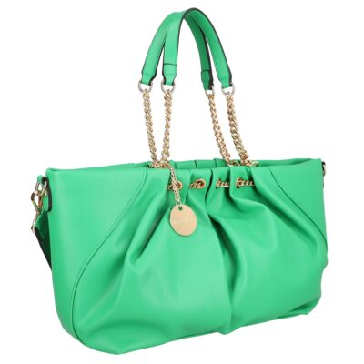 Geanta Shopper - Geanta shopper piele eco verde cu doua compartimente maner lant Alex Max BS1303SH2301103