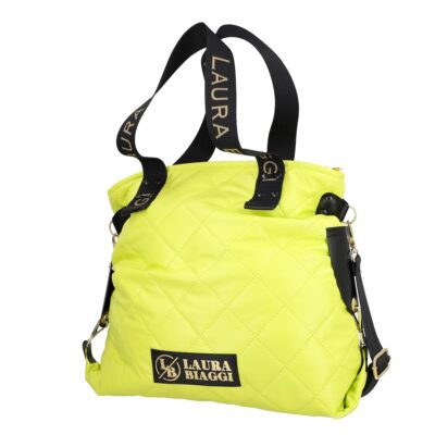 Genti Shopper - Geanta dama shopper piele ecologică verde lemon Laura Biaggi BS49SH2301266