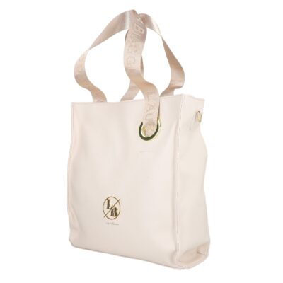 Genti Shopper - Geanta Shopper de dama din piele eco bej cu buzunare si bretea Laura Biaggi BS2038SH2301275