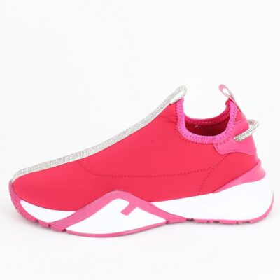 Incaltaminte Dama - Pantofi sport material textil fuchsia cu elemente design banda cu pietricele BS043PSRO2301520