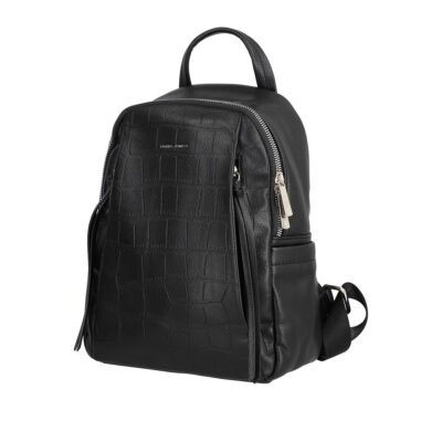 Geanta Bej - Rucsac Negru Piele Ecologica Dama cu Buzunare Laterale - David Jones BS6929RU2301157